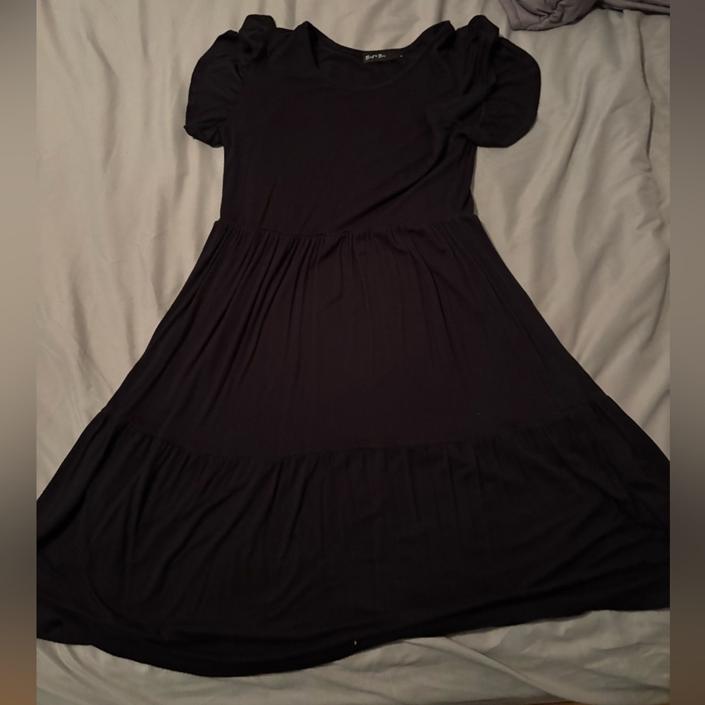 Black Ruffle Sleeve Dress